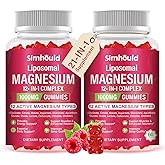 2 Packs Liposomal Magnesium Complex Gummies-as 12 Forms of Magnesium Citrate,Glycinate,Malate,Oxide,and More with Vitamin D3, B6,C, Ashwagandha & CoQ10 for Women and Men-Support Bone & Muscle 120 Cts