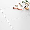 FunStick 30 Pack Peel and Stick Flooring Tiles White 12x12 in Self Adhesive Vinyl Floor Tiles Peel and Stick Floor Tile Waterproof for Bathroom Kitchen Laundry Room Stick on Laminate Flooring Tiles