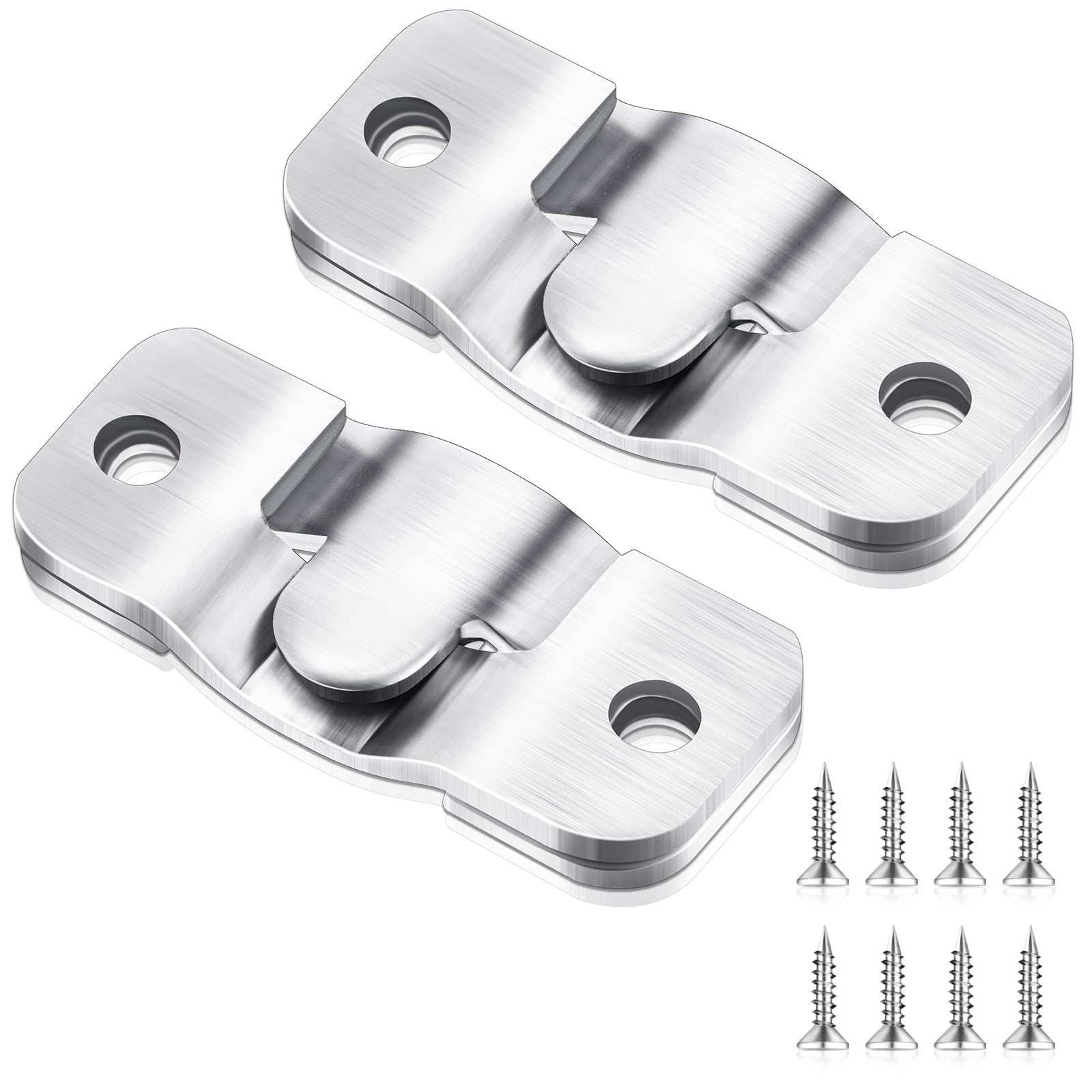 4 Pieces Flush Concealed Mount Bracket, Heavy Duty Flush Mount Headboard Hanging Wall Interlocking Brackets, Stainless Steel Z Clip Bracket for Photos, Mirrors