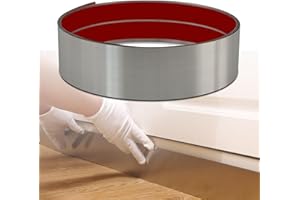 Lunghaa Metal Kick Plate, Self-Adhesive Kickplate, Baseboard Molding Trim, Anti-Scratch Base Cover for Wall, Door, Kitchen Cupboard Protection (9.8FT x 3.1IN, Brushed Silver)