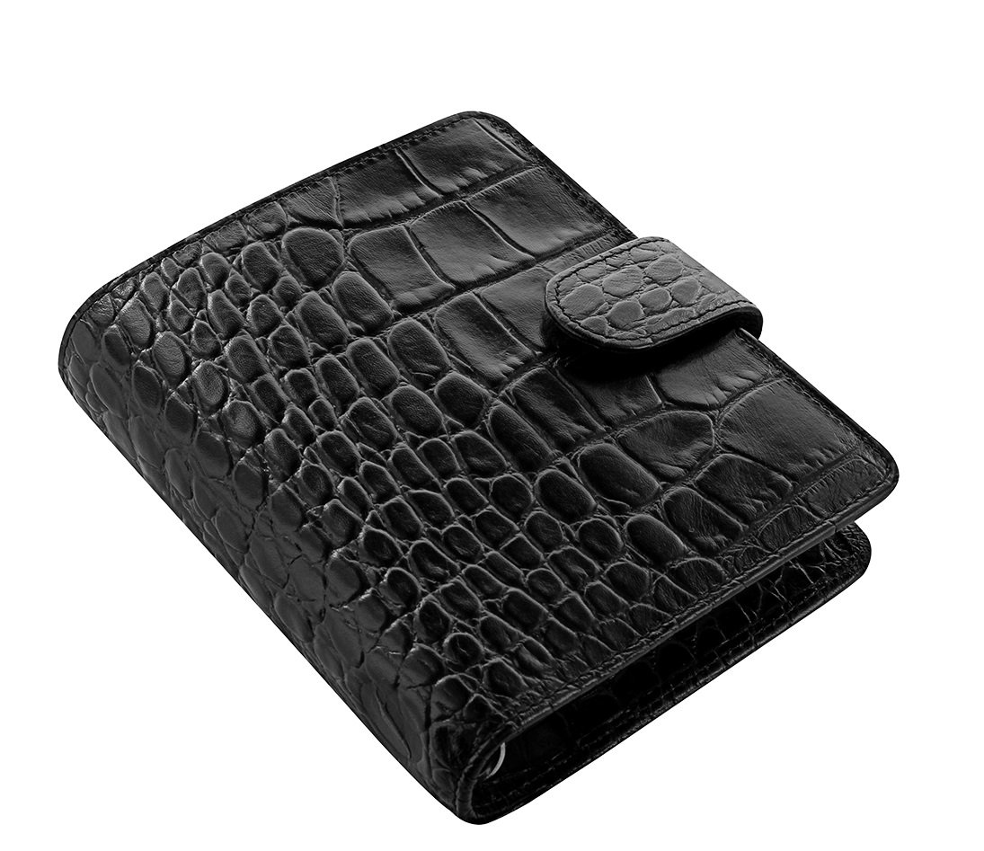 Filofax Pocket Classic Croc organiser - Ebony — image 1