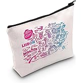 Lisbon Portugal Portuguese Lover Makeup Bag Lisbon Map Travel Vacation Holiday Cosmetic Bag BFF Women Gift (LISBON)