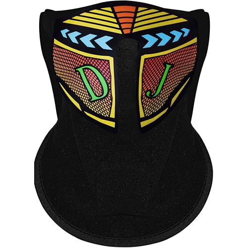 ZOY LED Music Mask Sound Active Mask Light Up Mask for Party Dancing,Riding,Skating,Festival