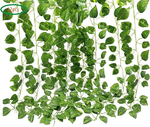 Amazon Com Artificial Vines Ivy Garland Fake Hanging Leaves