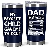 TEEZWONDER Birthday Gifts for Dad from Daughter Son Wife Kids - 20 oz Stainless Steel Insulated Coffee Tumbler - Father's Day Gifts Grandpa Gift, Mens Birthday Gift Ideas