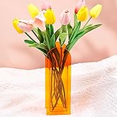 XMGZQ Acrylic Vase, Sunset Orange Arch, Modern Decorative Centerpiece for Home, Bedroom, Living Room Table, Ideal Gift for Wedding, Thanksgiving, House Warming, Anniversary