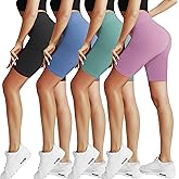 Natural Feelings Buttercloud 4 Pack Biker Shorts for Women-8" High Waist Tummy Control Workout Shorts Athletic Gym Yoga Pants