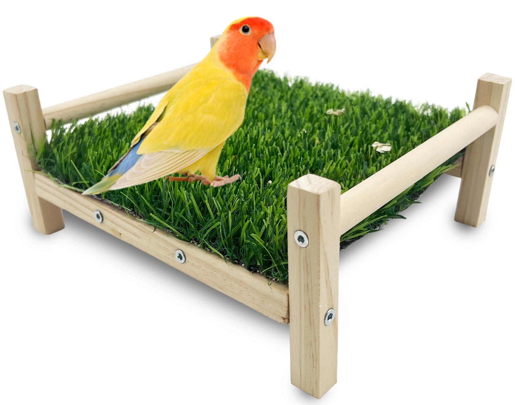 Photo 1 of FlidRunest Bird Foraging Bed, Parrot Hammock Bed, Parrot Grass Perch Bed, Bird Perch Conure Platform Grass Forage Toy for Parakeet, Cockatiel, Lovebird, Budgie