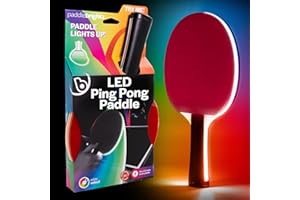 Brightz PaddleBrightz LED Ping Pong Paddle - Electrifies Your Matches! - 6 Solid Color + Color Changing Modes - Premium Sponge & Rubber for Ultimate Control & Spin - Flared Handle for Improved Grip
