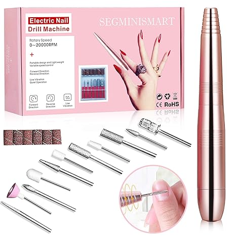 Elektrische Nagelfräser Maniküre, Nagel-Kunst-Bohrer-KIT,11in 1 Elektrische Nagelfeile-Nagel-bewegliche Akte Nagel-Bohrmaschi