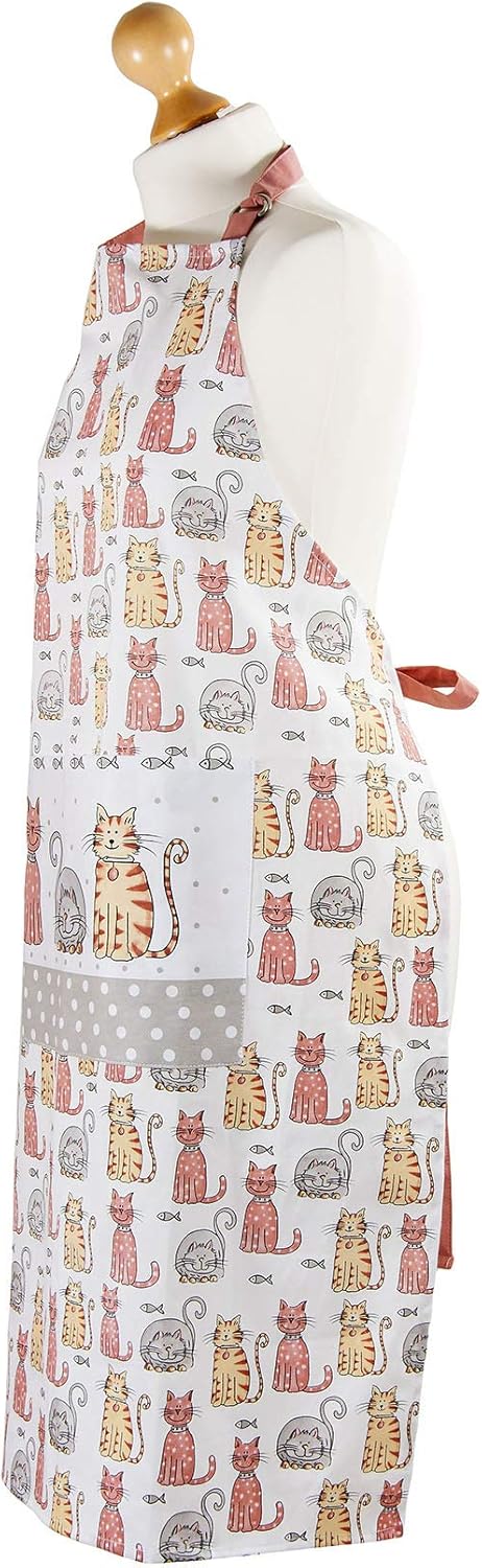 SPOTTED DOG GIFT COMPANY Cat Apron for Women Kitchen Cooking Apron with Pocket, 100% Cotton Adjustable - Image 3