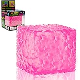Big Sensory Fidget Toys Textured Stress Cube for Kids Adults, Maltose Filled Squishy Stretchy Balls for Boys Girls, Anxiety Relief Squeeze Toys for ADHD Autism, Home Office Classroom Gifts (Pink)