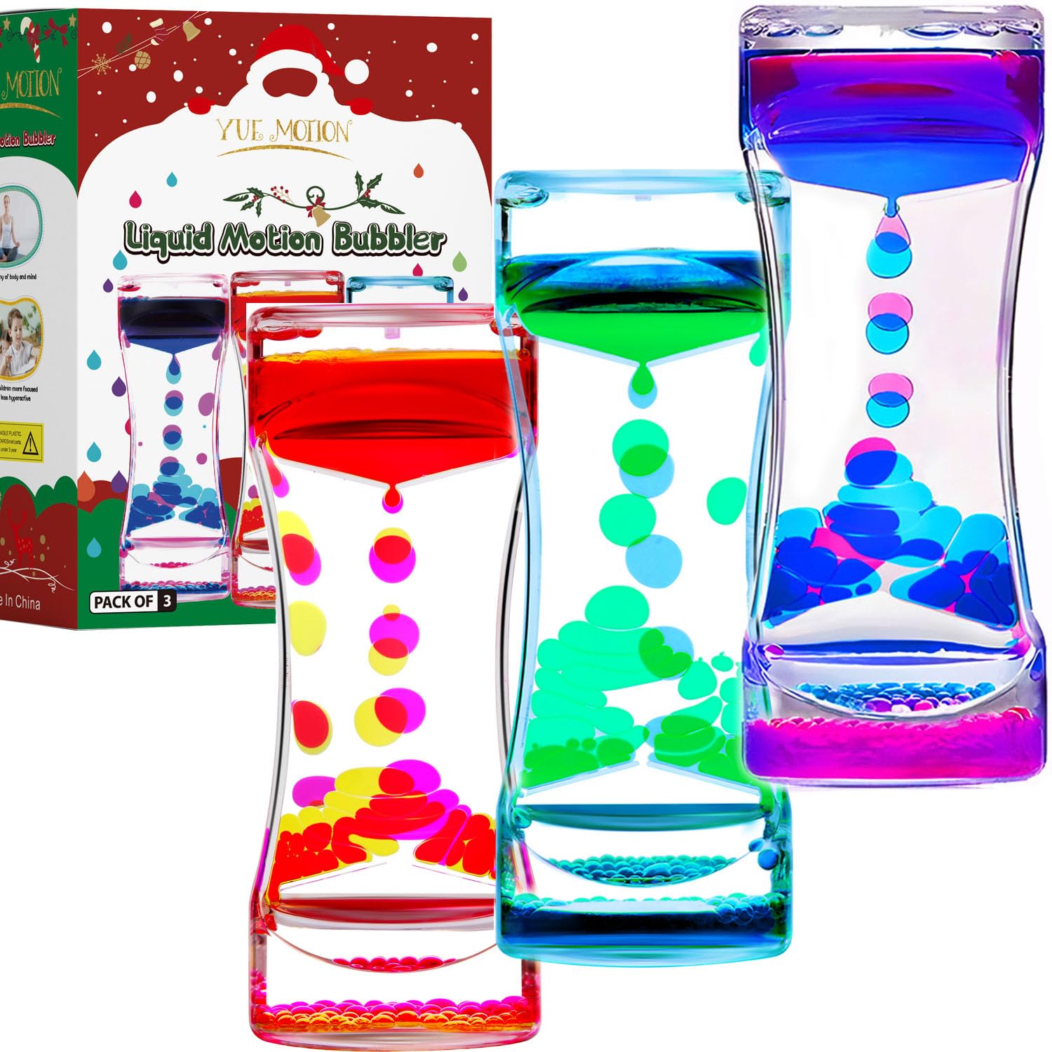 YUE MOTION Liquid Motion Bubbler - Sensory Fidget Desk Toy for Kids & Adults - Fidget Tubes for Stress Relief and Focus- Calming Visual Bubbler Toys for Classroom, Desk Decor, Gift Idea
