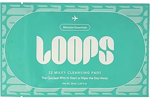 LOOPS Milky Cleanser Korean Skincare - Deep Cleansing and Hydrating Skin Care - Pre-soaked Bamboo Facial Cleansing Pads - Facial Wash with Milky Oil Complex - Oil Cleanser for Face - Gifts for Women