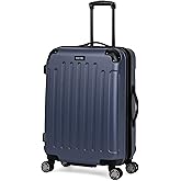 Kenneth Cole REACTION Renegade Luggage Expandable 8-Wheel Spinner Lightweight Hardside Suitcase, Smokey Purple, 24-Inch Checked