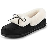 RockDove Women's Faux Fur Lined Micro Suede Moccasin Slipper