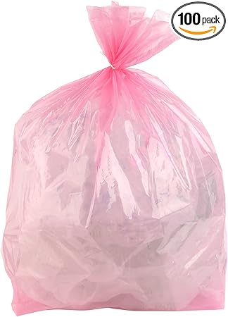 Plasticplace 32 33 Gallon Trash Bags 1 5 Mil Pink Garbage Can Liners 33 X 39 100 Count W33pnk15 Office Products Amazon Com