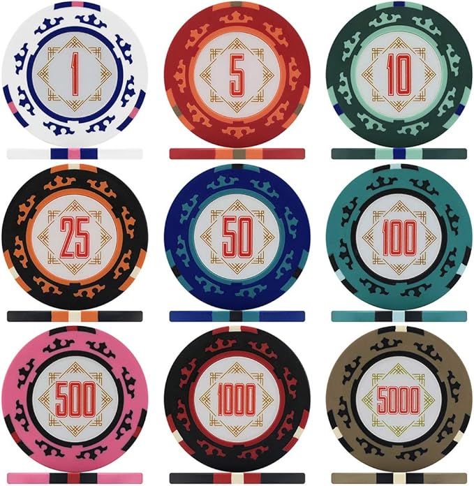 Premier Poker Chips UK Three Colour Crown 14g Poker Chips Sample