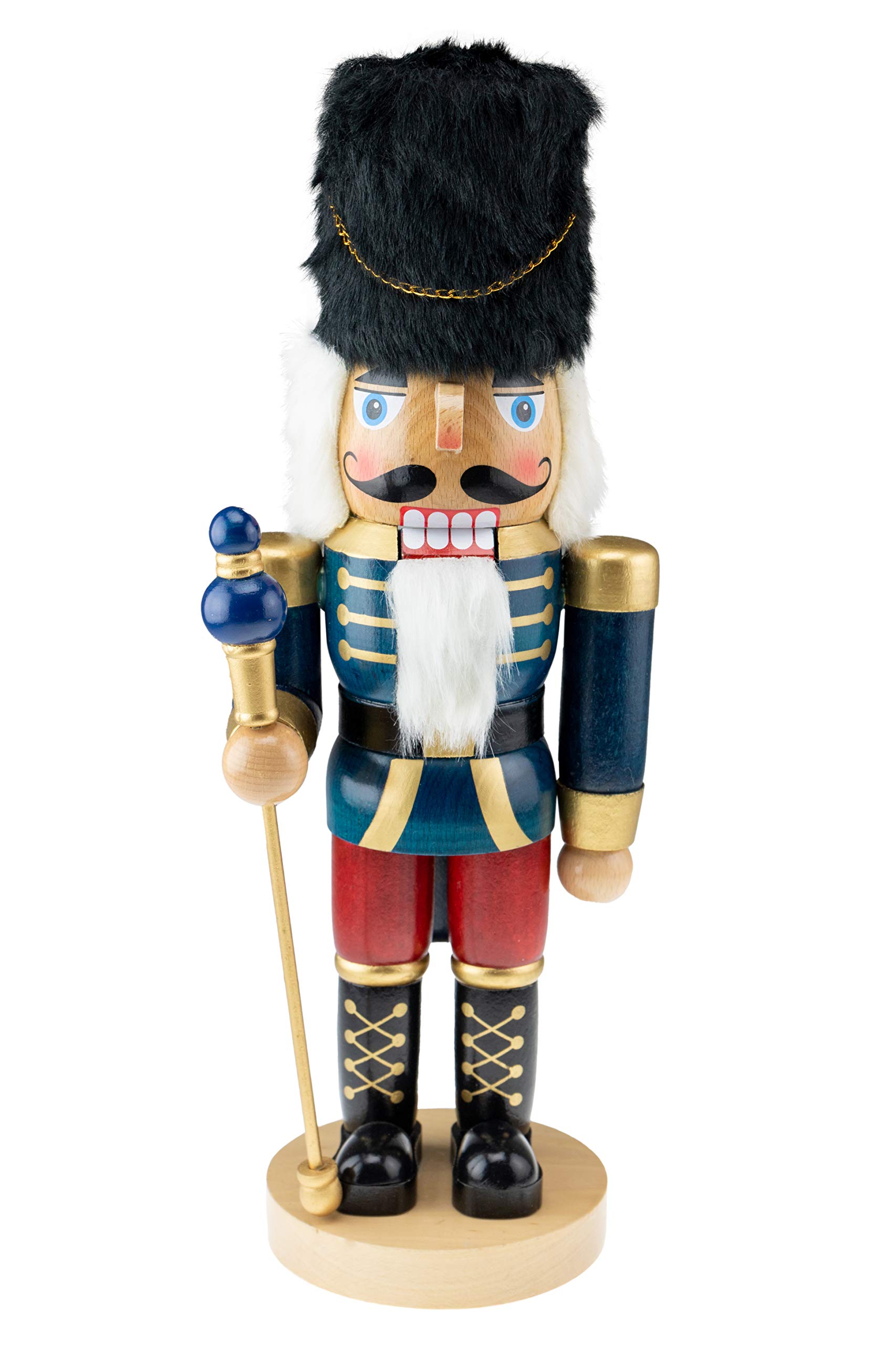 Photo 1 of Clever Creations Functional Blue Soldier 17 Inch Traditional Wooden Nutcracker, Festive Christmas Décor for Shelves and Tables