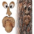 Bili-silly Old Man Tree Hugger Tree Face Decor Statues Bark Ghost Faces Facial Features Decoration Whimsical Sculpture Garden Peeker Trees Face Decor for Outdoor Funny Yard Garden Art for Easter