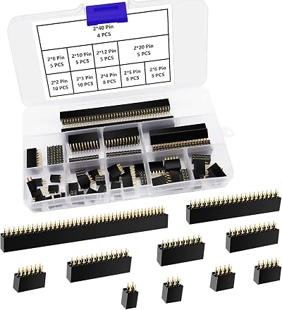 VooGenzek 65-Piece 2.54mm Female Pin Header Kit for Arduino Shields