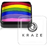 Kraze FX Dome Cake - Rainbow Roar (25 gm), Professional Face and Body Painting Split Cake, Hypoallergenic, Safe & Non-Toxic, Child Friendly, Ideal for Fairs, Carnivals, Party & Halloween