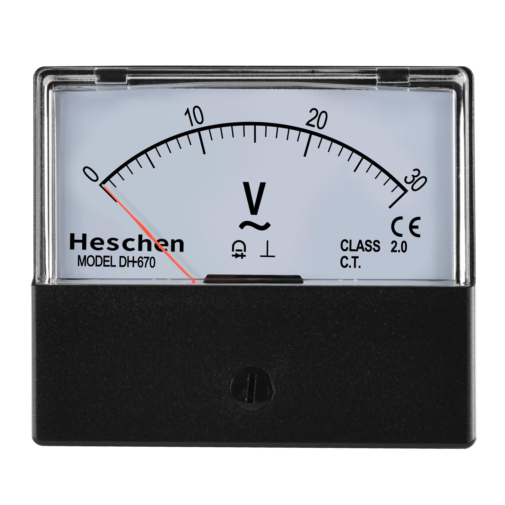 Heschen Rectangular Voltmeter Analog Panel Volt Voltage Meter 670 style AC 0-30V Class 2.5