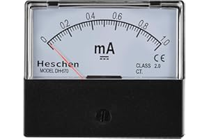 Heschen Rectangle Panel Mounted Current Meter Ammeter Tester DH-670 DC 0-1mA Class 2.0 CE listed