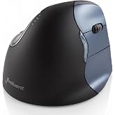 Evoluent &ndash; Inventor of the Vertical Mouse &ndash; VM4RW Ergonomic Vertical Mouse Right Hand Regular Size Wireless USB, Sculpted for Comfort, Reduces Wrist Strain, 4 Speeds, 6 Customizable Buttons in Windows
