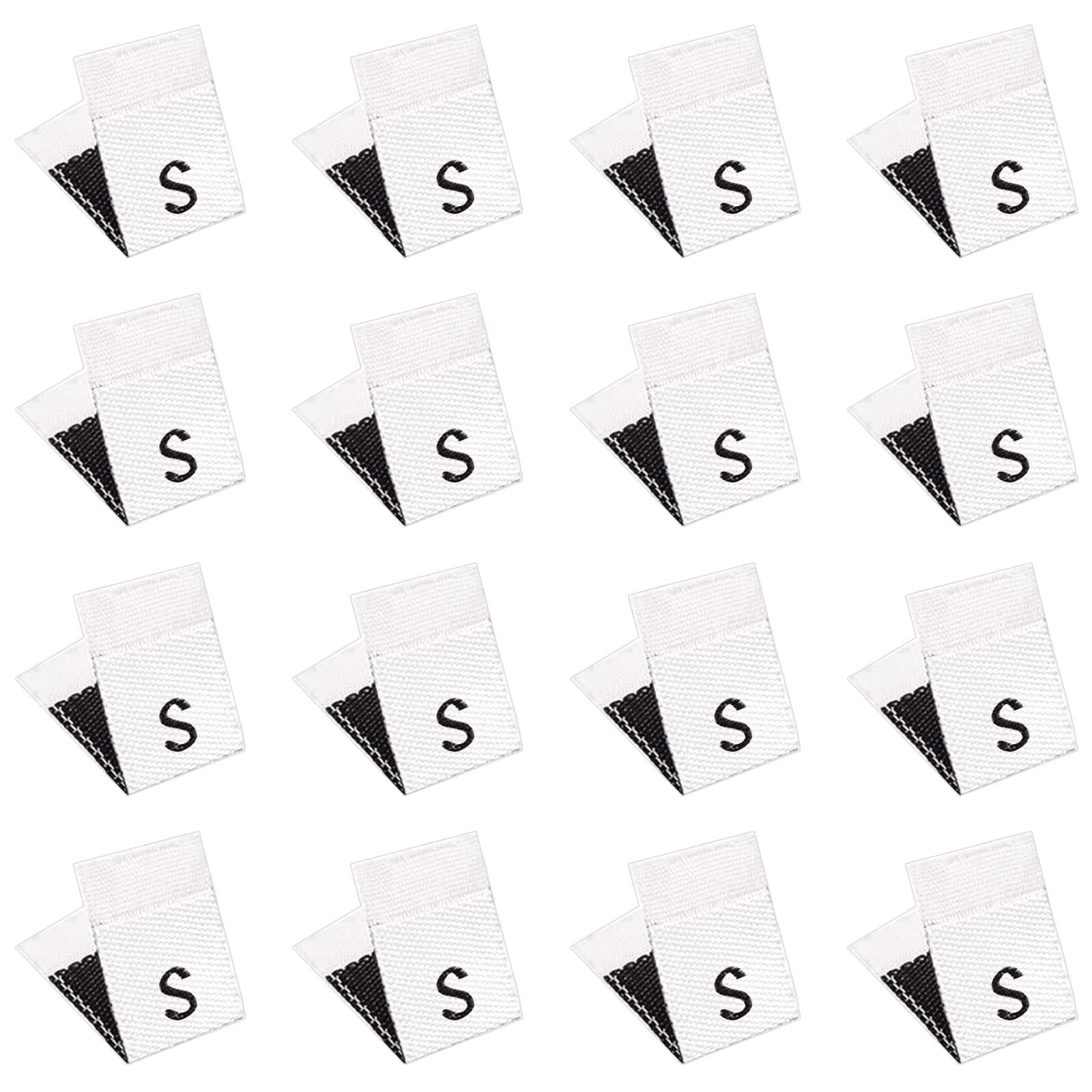 NBEADS 600 Pcs S Cotton Size Labels, White Embroidered Labels Tags Small Size Labels Sewing Clothing Size Labels Woven Crafting Label Tags Garment Shirts Dresses Accessories for Clothes, 18x12.5mm
