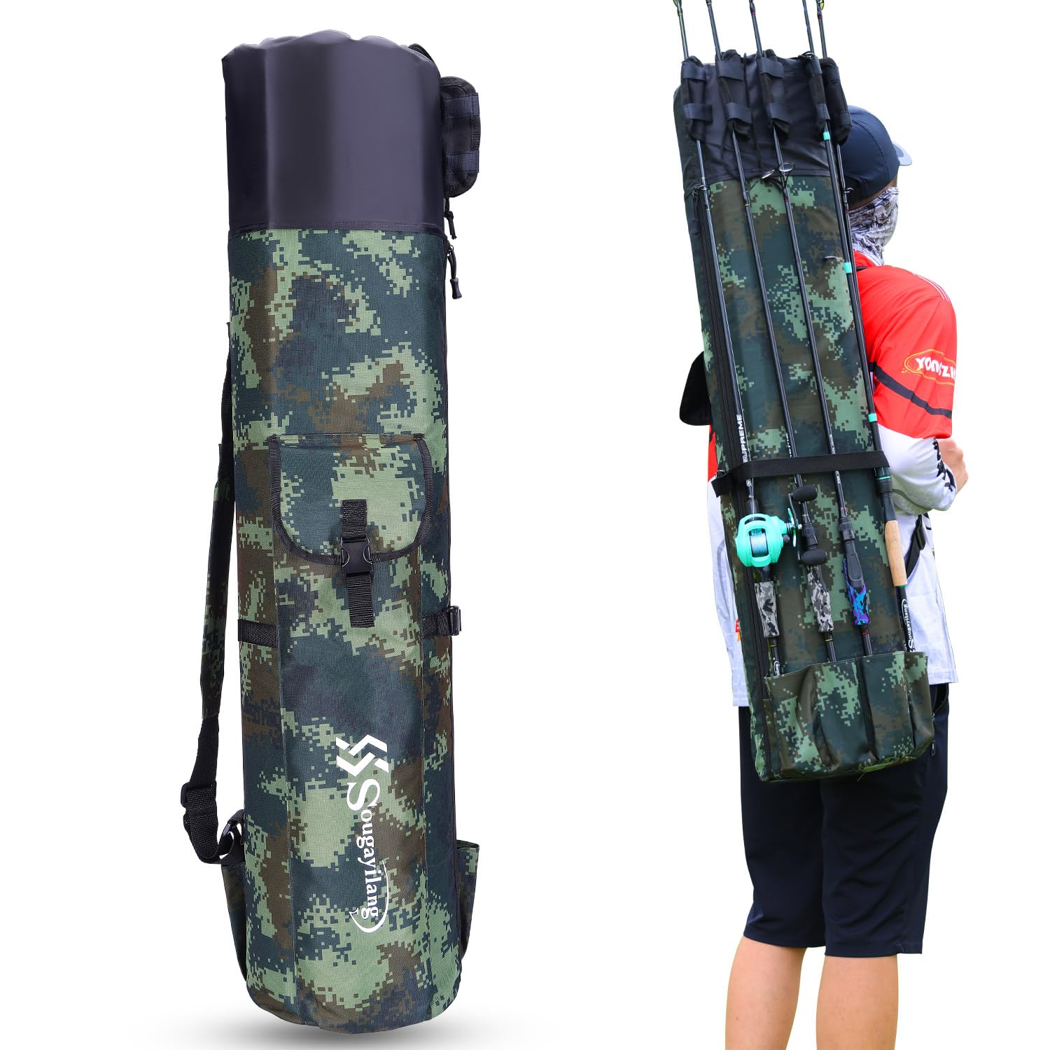 Sougayilang Portable Folding Fishing Rod Case - 120cm Gift for Father MC