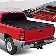 Auto Dynasty Soft Roll-up Truck Bed Tonneau Cover Compatible with 1999-2007 Chevy Silverado GMC Sierra 1500 2500 3500 & HD Classic 6.5Ft Fleetside/Styleside Bed Without Bed Rail System, Matte Black