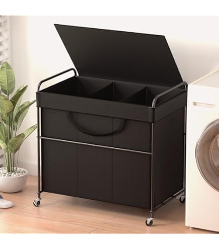 【送料無料】Laundry Wide Rack Amazon.com: YKDIRECT 180L Large Laundry Hamper, 3 Compartment