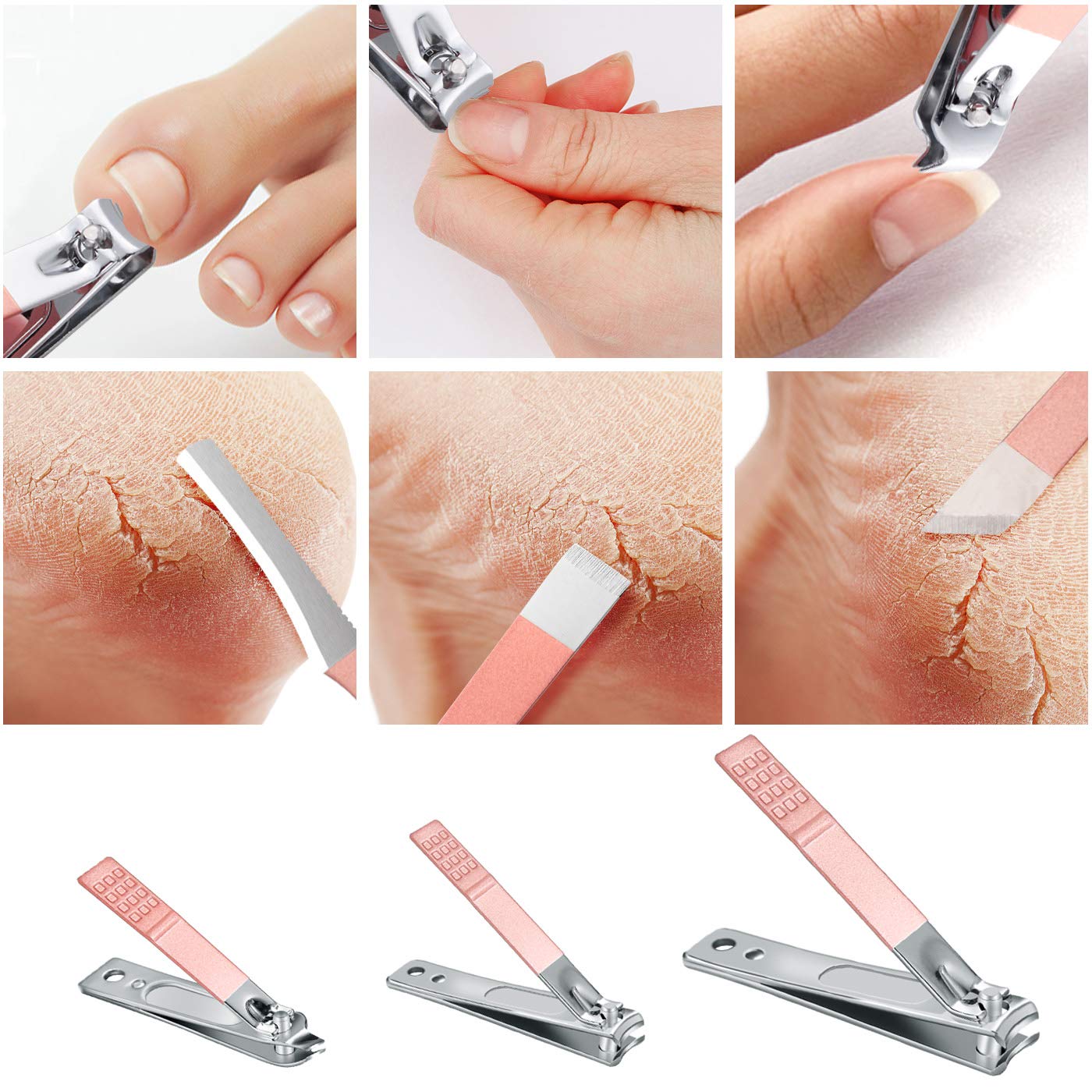 Manicure Set Nail Clippers Pedicure Kit 15Pcs Stainless Steel Professional Women Grooming Kit Care Tools for Travel or Home(Pink) : Beauty