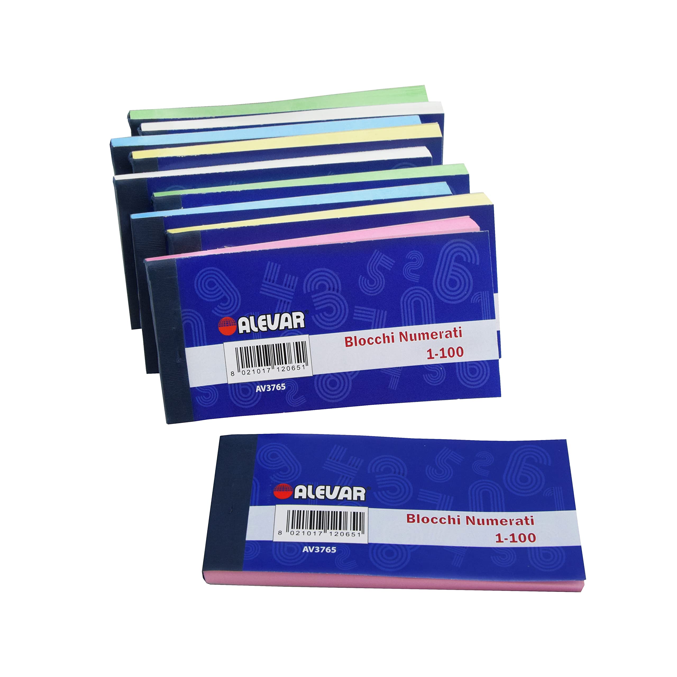 Alevar 5.5 x 12.5 cm Numbered Pads 1-100 Pack of 50
