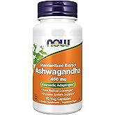 NOW Foods Supplements, Ashwagandha (Withania somnifera) 450 mg (Standardized Extract) for Immune Support ,90 Veg Capsules