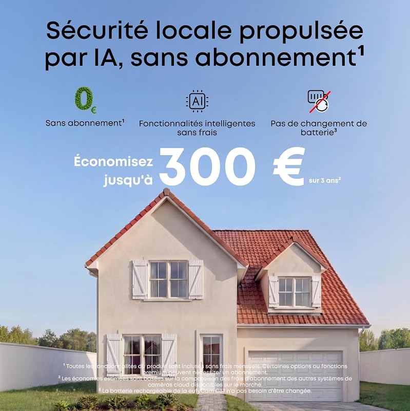 eufyCam C37 2K Caméra Surveillance WiFi extérieur sans Fil