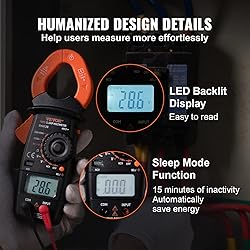VEVOR Digital Clamp Meter T-RMS, 2000 Counts, 400A