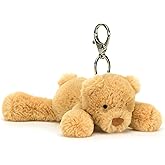 Jellycat Smudge Bear Bag Charm, 3 inches - Teddy Bear Plush Keychain - Great Gift Idea