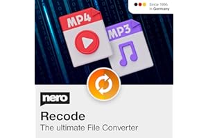 Nero Recode | MP3 & MP4 Converter Software | Audio & Video Converter | DVD Ripping, MP3, WAV, FLAC, MP4, AVI, MOV | Lifetime License | 1 PC | Windows 11 / 10 / 8 / 7