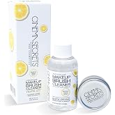 Cinema Secrets Original Travel Makeup Brush Cleaner Kit - Professional Cleanser + Cleansing Tin for Makeup Brushes - Quick-Drying &amp; Rinse-Free - Removes Stubborn Waterproof Make Up - Lemon (2 fl oz)