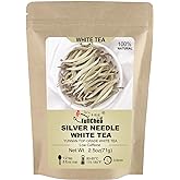 FullChea - White Tea Loose Leaf - Yunnan Silver Needle White Tea - Low Caffeine - Bai Hao Yin Zhen - Refreshing Woody Aroma - 2.5oz/71g