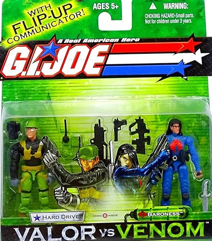 Amazon Com Gi Joe 3 75 Hard Drive Vs Baroness Valor Vs Venom