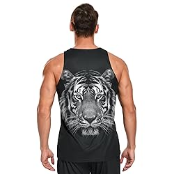 JHKKU Tiger Black Tank Top for Men's Athletic