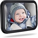 Rétroviseur de voiture pour bébé - Rétroviseur pour siège auto avec large vue - Incassable - Entièrement assemblé - Testé et 