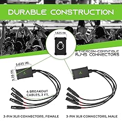 GearIT 4 Channel Snake (2ft Breakout Cable) 3Pin