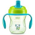 Chicco Semi-Soft Trainer with Bite-Resistant Spout and Spill-Free Lid 7oz.| Removable, Non-Slip Handles | Top-Rack Dishwasher Safe | Easy to Hold Ergonomic Indents | Green| 6+ Months