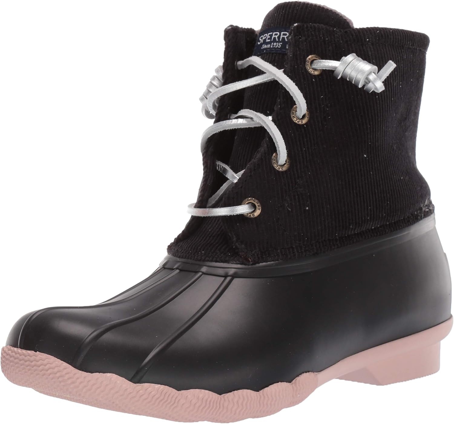 sperry saltwater duck boots black