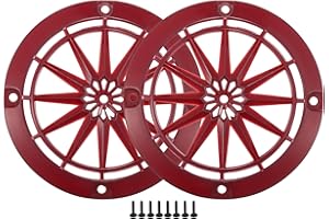 ACROPIX Universal 3" Car Speaker Grills Cover Round 3 Inch Audio Speaker Subwoofer Guard Protector Case with Mounting Screws ABS Red - Pack of 2