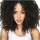 Maycaur Black Color Synthetic Wigs 180 Density Natural Hair Kinky Curly Wigs 14 Inch